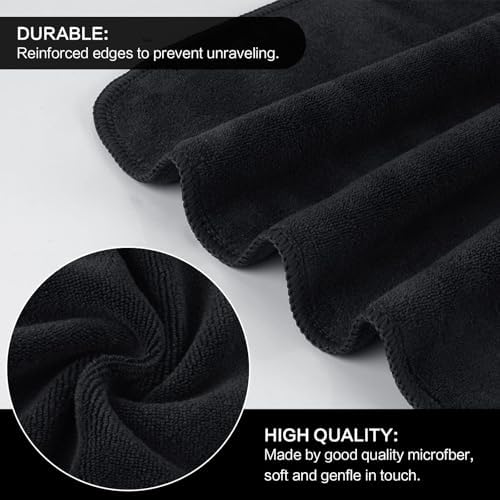 SINLAND Microfiber Facial Cloths Fast Drying Washcloth 12inch x 12inch Absorbent Face Wash Cloth Soft Makeup Remover Cloths