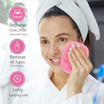 Orighty Makeup Remover Cloths, 12 Pack Makeup Eraser Cloth, 5x5 Inch Pink