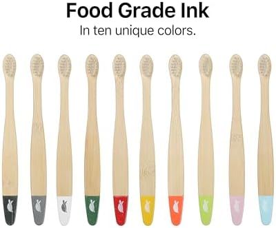 Sea Turtle Plant-Based Bristles, Ultra-Soft Bamboo Toothbrushes, Individually Sealed for Babies (10 Pack)