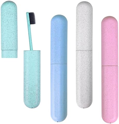 Hooqict 4 Pack Travel Toothbrush Case Portable Travel Toothbrush Holder Plastic Toothbrush Container Protector Cover for Traveling, Camping, Home, School, Business