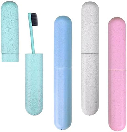 Hooqict 4 Pack Travel Toothbrush Case Portable Travel Toothbrush Holder Plastic Toothbrush Container Protector Cover for Traveling, Camping, Home, School, Business