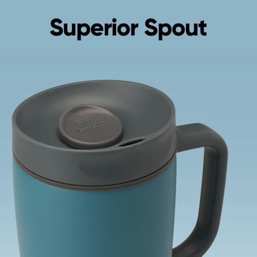 Owala SmoothSip Slider Stainless Steel Insulated Travel Mug with Handle, 100% Leak Proof, For Hot and Cold Drinks, Travel Friendly with Sliding Lock Lid, BPA Free, Leak Proof, 12oz, High Dive