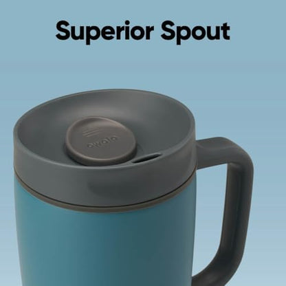 Owala SmoothSip Slider Stainless Steel Insulated Travel Mug with Handle, 100% Leak Proof, For Hot and Cold Drinks, Travel Friendly with Sliding Lock Lid, BPA Free, Leak Proof, 12oz, High Dive