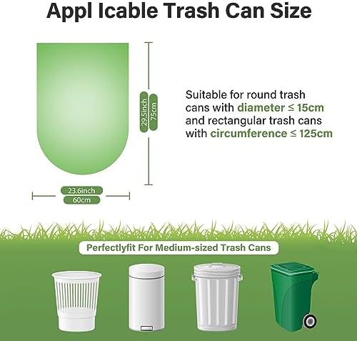Compost Bags 13 Gallon, 50Liter Extra Thick 1.1 Mils Compostable Food scrap waste bags with US BPI ASTM D6400 and Europe OK Compost Home Certified