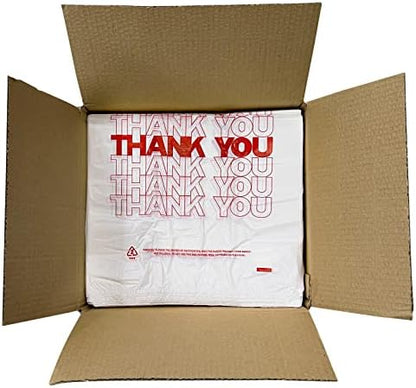 TashiBox 400Ct Plastic Bags with Handles, Thank You Bags