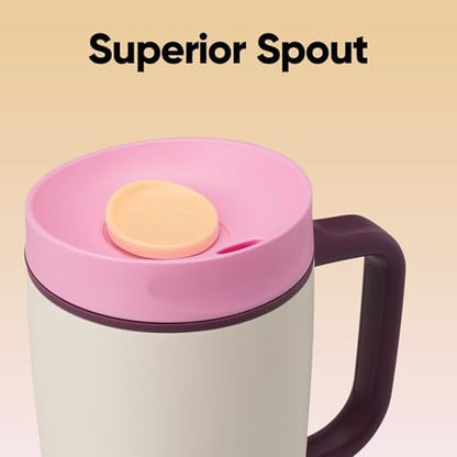 Owala SmoothSip Slider Stainless Steel Insulated Travel Mug with Handle, 100% Leak Proof, For Hot and Cold Drinks, Travel Friendly with Sliding Lock Lid, BPA Free, 12 oz, Daybreak