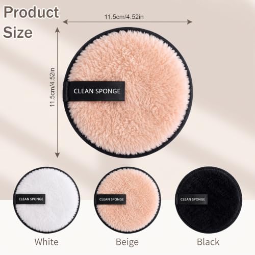 6 Pcs Double-Sided Facial Cleansing Pads Reusable Makeup Remover Pads