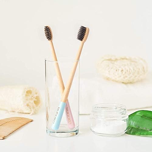 Bamboo Toothbrushes 6 Pack, Soft Bristle Toothbrush Charcoal Toothbrush
