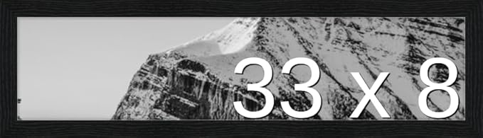 Frame It Easy 33 x 8 Black Grain Wood Frame