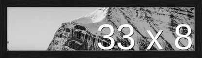 Frame It Easy 33 x 8 Black Grain Wood Frame