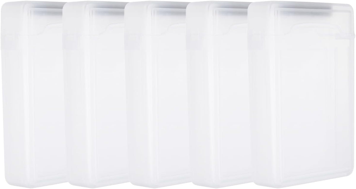 PATIKIL 6.5" x 4.5" Hard Drive Disk Case, 5Pcs Plastic Hard Disk Storage Box Portable Anti-Static Case for 3.5" External SSD HDD, White
