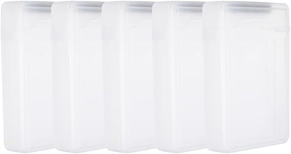 PATIKIL 6.5" x 4.5" Hard Drive Disk Case, 5Pcs Plastic Hard Disk Storage Box Portable Anti-Static Case for 3.5" External SSD HDD, White