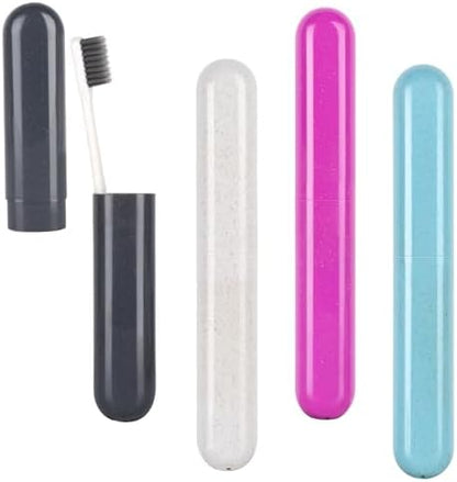 Hooqict 4 Pack Toothbrush Cases Travel Toothbrush Holder Portable Toothbrush Container Case Plastic Toothbrush Carrier Cover Case Toothbrush Protector for Traveling, Bathroom, School, Home, Camping