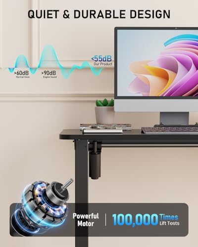 40" Small Electric Standing Desk Adjustable Height for Home Office