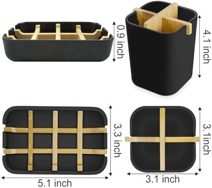 Toothbrush Holders and Soap Holder Set, Bathroom Accessories Countertop