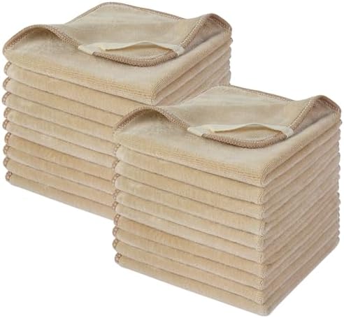 SINLAND Microfiber Facial Cloths Fast Drying Washcloth 12inch x 12inch Absorbent Face Wash Cloth Soft Makeup Remover Cloths