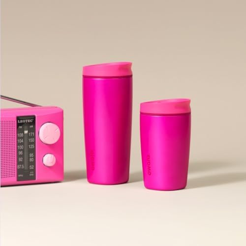 Owala SmoothSip Slider Insulated Stainless Steel Coffee Tumbler, Reusable Iced Coffee Cup, Hot Coffee Travel Mug, BPA Free 12 oz, Read My Lips