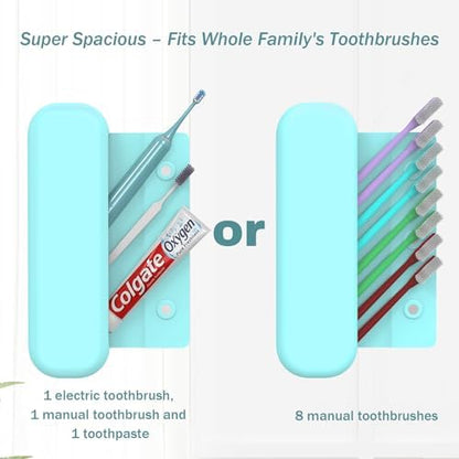 Silicone Toothbrush Travel Case, Extra Large Toothbrush Case for Traveling