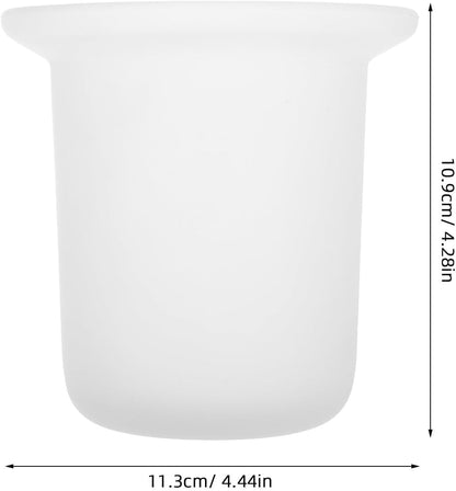 Cabilock 2pcs Toilet Brush Holder Bowl Frosted Glass Cup for Space Saving for Home Restrooms Bathroom Toilet Brush Storage