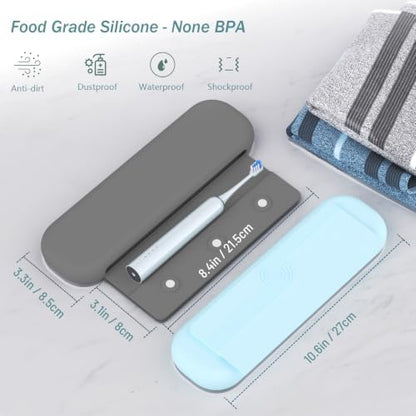 Silicone Toothbrush Travel Case, Pro Large Toothbrush Cover for Traveling