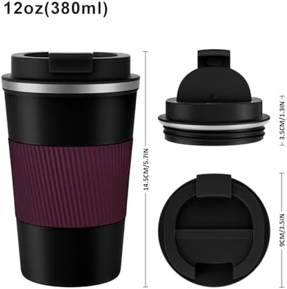 KETIEE Travel Mug 12oz, Insulated Coffee Mug with Leakproof Lid, Travel Coffee Mug Vacuum Stainless Steel Double Walled Reusable Coffee Cup for Hot and Iced Coffee Tea Water