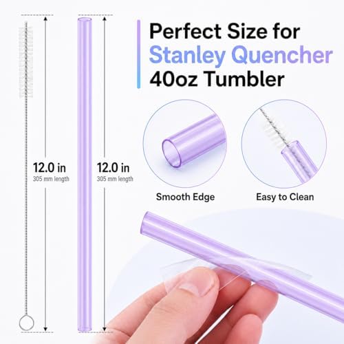 Joshey Replacement Straws for Stanley Quencher 40oz Tumbler, 6 Pack