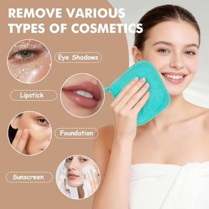 Reusable Makeup Remover Cloths 24 Pack, 6.5"x6.5" Reusable Face Towels