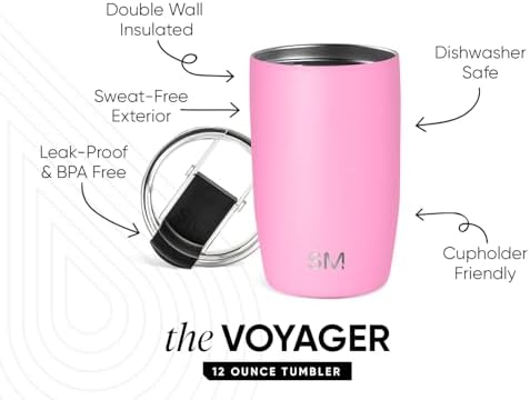 Simple Modern Travel Coffee Mug with Lid | 12oz | Pink