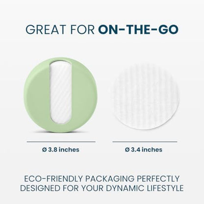 LastRound Reusable Makeup Remover Pads - 7 Washable Eco-Friendly Reusable Cotton Rounds for Face - Sustainable & Soft Cotton Face Pads for Facial Cleansing & Eye Makeup Removal - Travel Storage Case