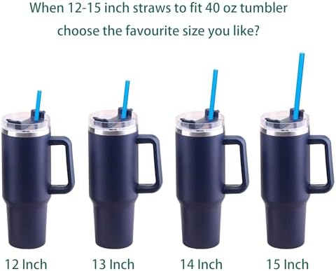 Dakoufish Replacement Straw for Stanley|Owala|Simple Modern 40oz 30oz Tumbler,10 Pack 13 Inch Reusable Straws With Cleaning Brush for Stanley Cup Accessorie,BPA Free,Dishwasher Safe (Mix color)