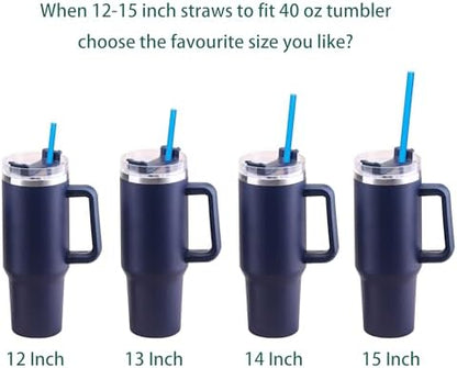 Dakoufish Replacement Straw for Stanley|Owala|Simple Modern 40oz 30oz Tumbler,10 Pack 13 Inch Reusable Straws With Cleaning Brush for Stanley Cup Accessorie,BPA Free,Dishwasher Safe (Mix color)