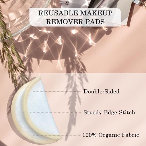 Reusable Makeup Remover Pads, 30 Packs Reusable Cotton Rounds
