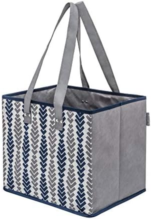 PLANET E Reusable Grocery Shopping Bags with Reinforced Bottoms: Colourful Collapsible Multipurpose Heavy Duty Daily Utility Bag (Pack of 3)