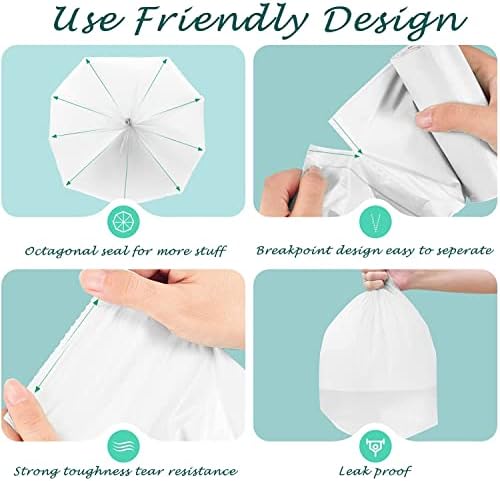 Small Trash Bags 1.2 Gallon, Biodegradable Gallon Waste Bag, Mini Compostable Strong Bathroom Wastebasket Can Liners Garbage Bags for Home Office Kitchen Fit 5 Liter 5L, 1 Gal, (120 Counts,White)