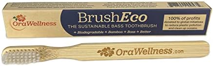 OraWellness BrushEco Bamboo Toothbrush, 4 Rows, Wooden Toothbrush