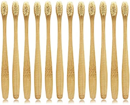 Boar Bristles Natural Bamboo Toothbrush Eco-Friendly Biodegradable Zero Waste Pack of 12