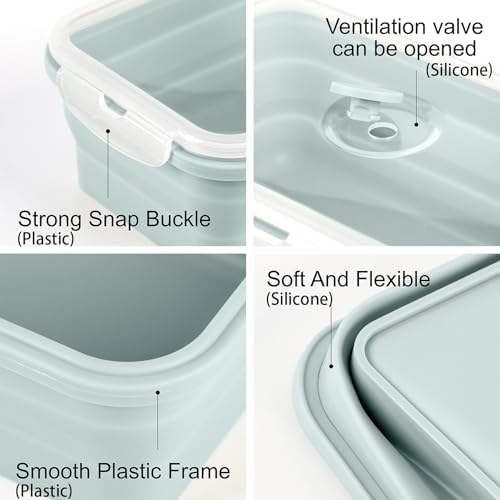 Extra Large Collapsible Silicone Food Storage Containers with Lid, 68oz