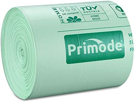 100% Compostable Bags, 4 Gallon (15L) Food Scraps Yard Waste Bags, Extra Thick 0.75 Mil. ASTM D6400 Compost Bags Small Kitchen Trash Bags, 100 Count Certified by BPI & TUV EU