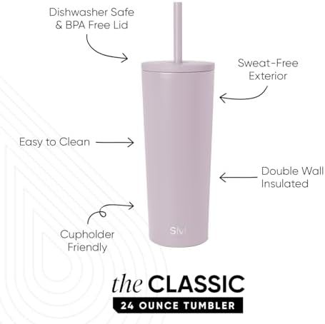 Simple Modern Iced Coffee Tumbler, Insulated | 24oz | Lavender