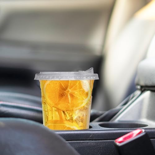 Qinsihwn 20 oz Clear Plastic Cups with Strawless Sip Lid,25 Sets Disposable Iced Coffee Cups with Lids,Disposable Clear Plastic Cups with Lids for Iced Coffee,Smoothie,Cold Drinks for Party