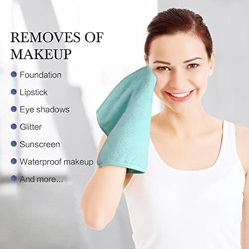 SINLAND Absorbent Coral Velvet Washcloth Ultra Soft Microfiber Face Towels 12 x 12 inch Multi-Purpose Face Cloths for Household and Sport