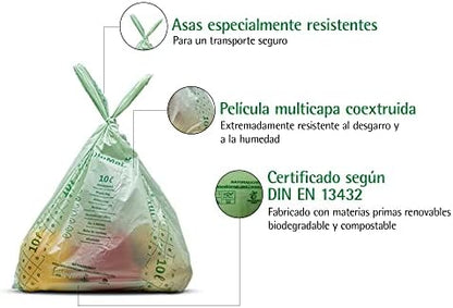 bioMat 2.6 Gallon Compostable Food Scrap Bags, 50 Count