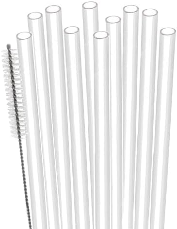Dakoufish Replacement Straw for Stanley|Owala|Simple Modern 40oz 30oz Tumbler,10 Pack 12 Inch White Reusable Straws With Cleaning Brush for Stanley Cup Accessorie,BPA Free,Dishwasher Safe