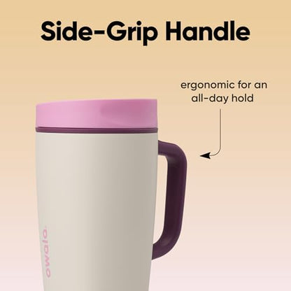 Owala SmoothSip Slider Stainless Steel Insulated Travel Mug with Handle, 100% Leak Proof, For Hot and Cold Drinks, Travel Friendly with Sliding Lock Lid, BPA Free, 12 oz, Daybreak