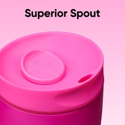 Owala SmoothSip Slider Insulated Stainless Steel Coffee Tumbler, Reusable Iced Coffee Cup, Hot Coffee Travel Mug, BPA Free 12 oz, Read My Lips