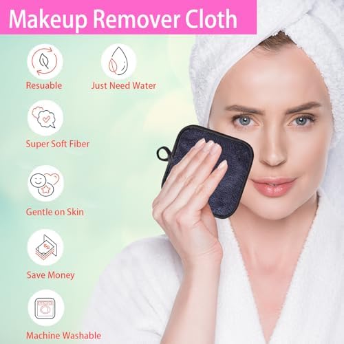 Makeup Remover Cloths Face Pads Reusable Microfiber Facial Cleansing Cloths