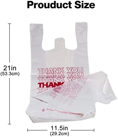 TashiBox 400Ct Plastic Bags with Handles, Thank You Bags