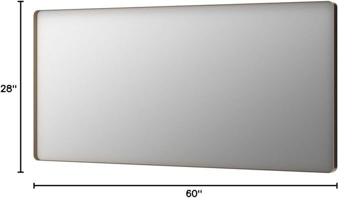 LOAAO 60”X28” Gold Bathroom Mirror, Rounded Rectangle Gold Frame Mirror