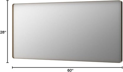 LOAAO 60”X28” Gold Bathroom Mirror, Rounded Rectangle Gold Frame Mirror