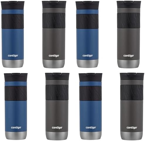 Contigo Byron Travel Mug, Vacuum-Insulated Stainless Steel, 20oz | Leak-Proof Lid | BPA-Free | Sake & Blue Corn | Pack of 8